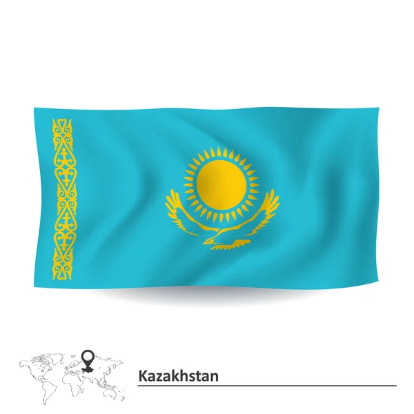 Bandiera del Kazakistan — Vettoriale Stock