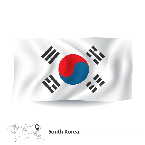 Vlag van Zuid-Korea — Stockvector