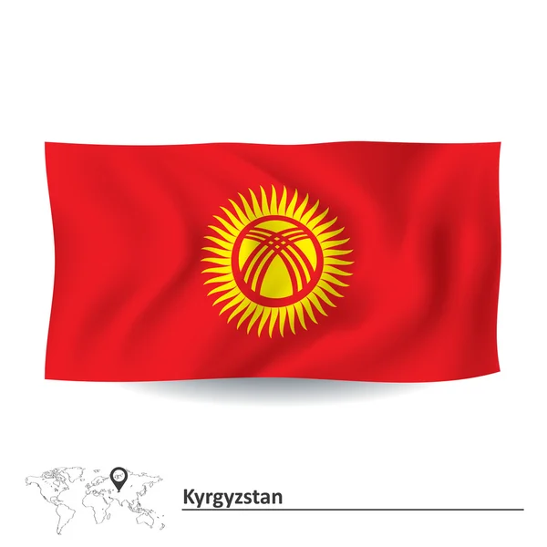 Bandera de kyrgyzstan — Vector de stock