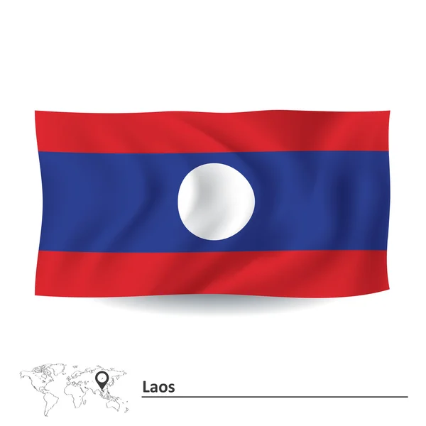 Vlag van laos — Stockvector