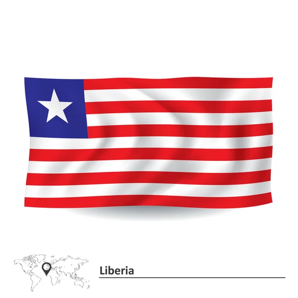 Bandera de Liberia — Vector de stock