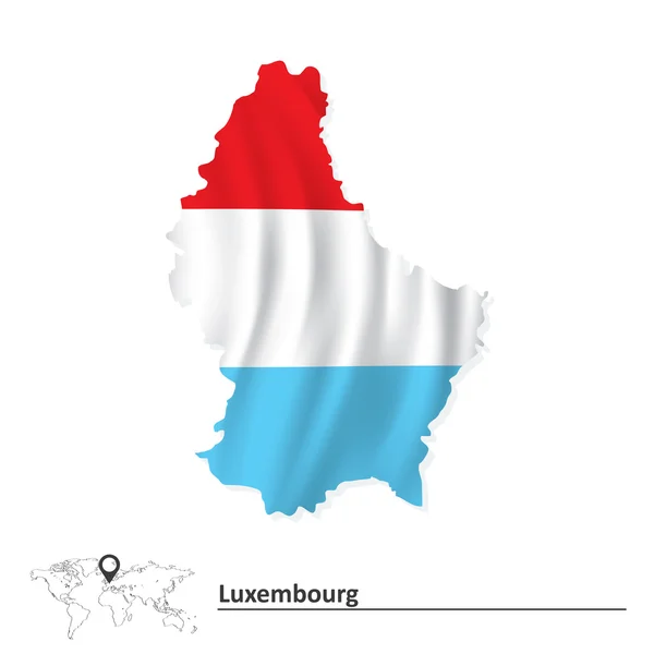 Carte du Luxembourg avec drapeau — Image vectorielle