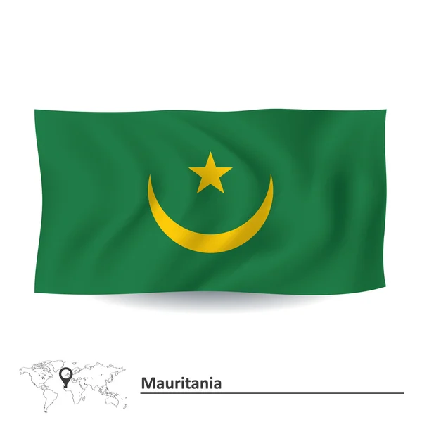 Bandera de mauritania — Vector de stock