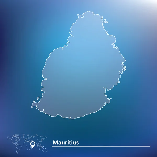 O mapa de Maurício — Vetor de Stock