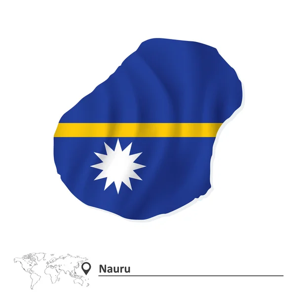 Mapa de Nauru con bandera — Vector de stock