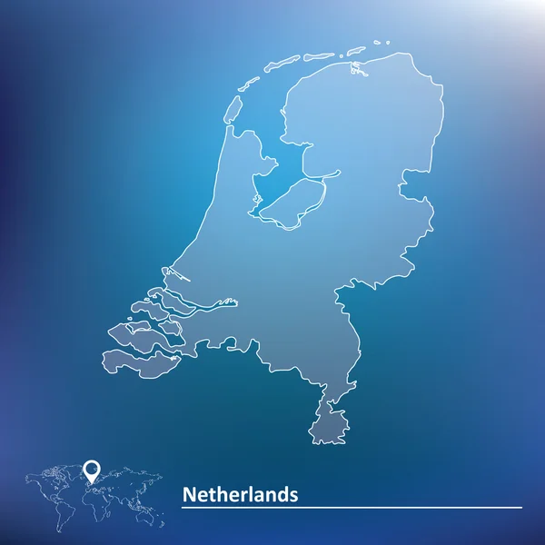 Kaart van Nederland — Stockvector