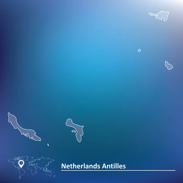 Mapa Antyli holenderskich — Wektor stockowy