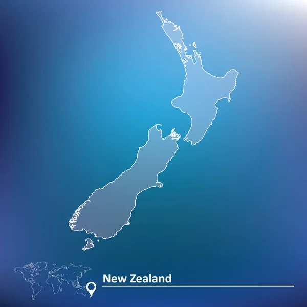Karte von Neuseeland — Stockvektor