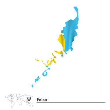 Palau Haritası bayrak ile