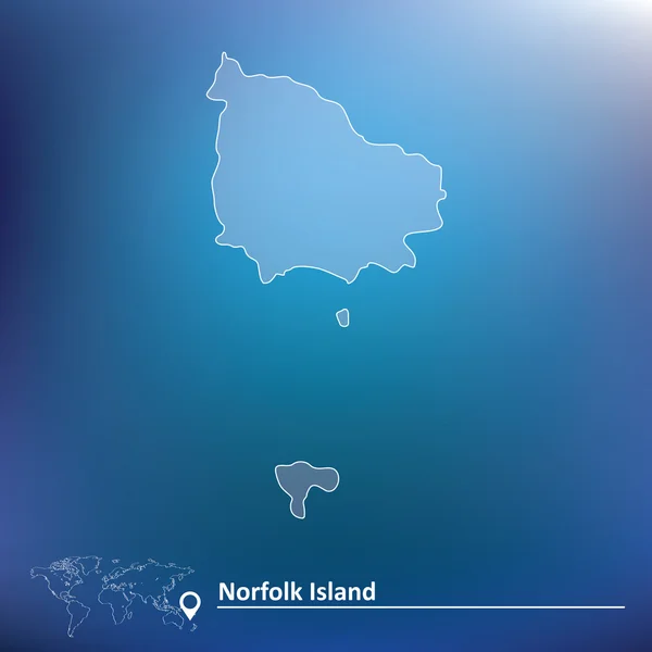 Mappa dell "isola di Norfolk — Vettoriale Stock