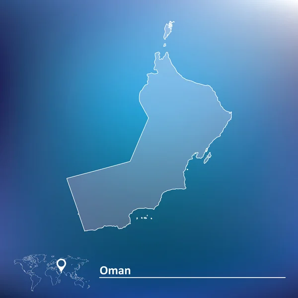 La mappa di Oman — Vettoriale Stock