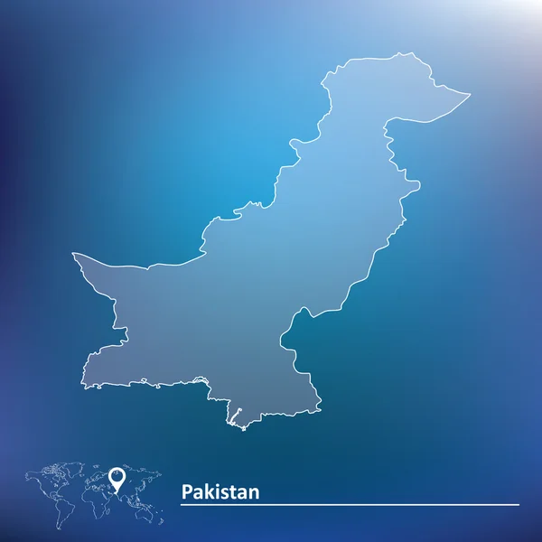 La carte de Pakistan — Image vectorielle