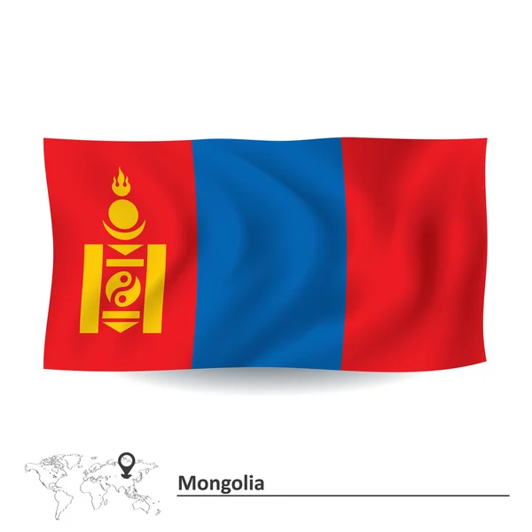 Flagga Mongoliet — Stock vektor