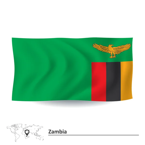 Drapeau de zambia — Image vectorielle