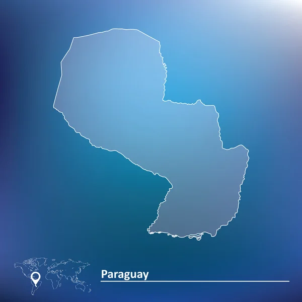 La mappa di Paraguay — Vettoriale Stock
