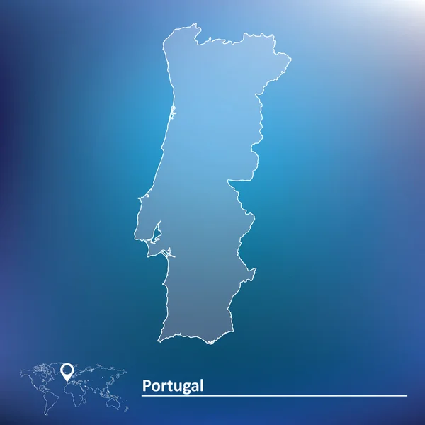 La mappa di Portogallo — Vettoriale Stock