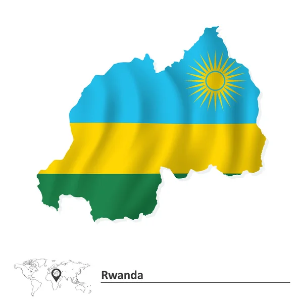 Карта Руанди з прапором — стоковий вектор