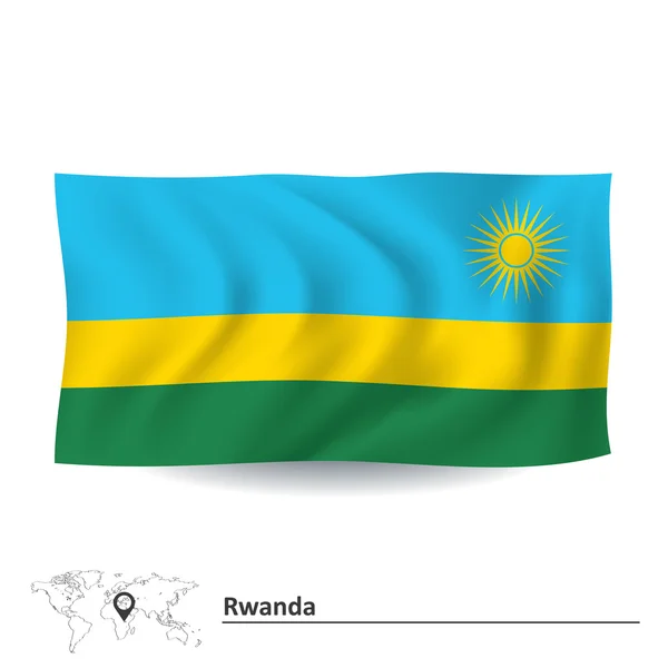 Drapeau de rwanda — Image vectorielle