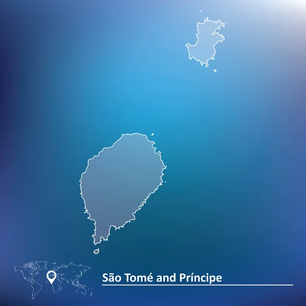 Mapa de Sao tome y Principe — Vector de stock