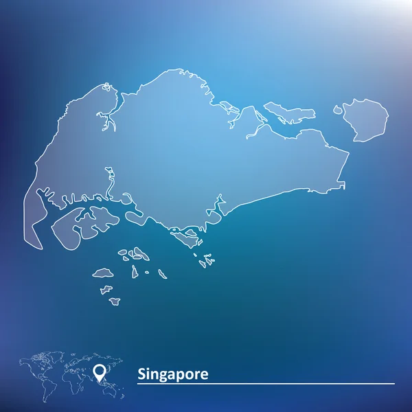 Mapa de singapore — Vetor de Stock