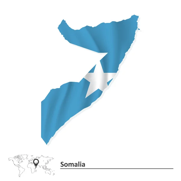 Karte von Somalia mit Flagge — Stockvektor