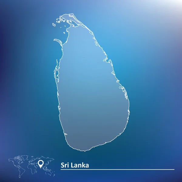 Kaart van Sri Lanka — Stockvector