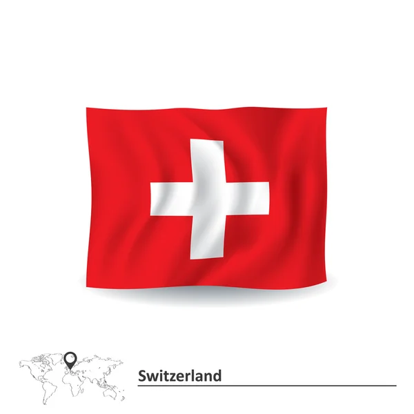 Flagge der Schweiz — Stockvektor