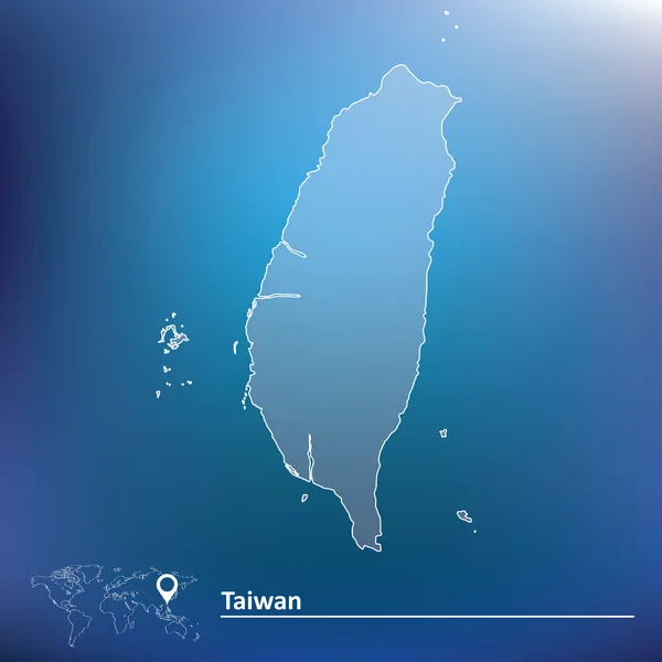 La carte de Taiwan — Image vectorielle