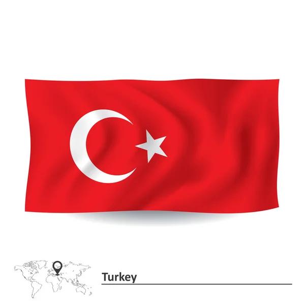 Bendera Turki - Stok Vektor