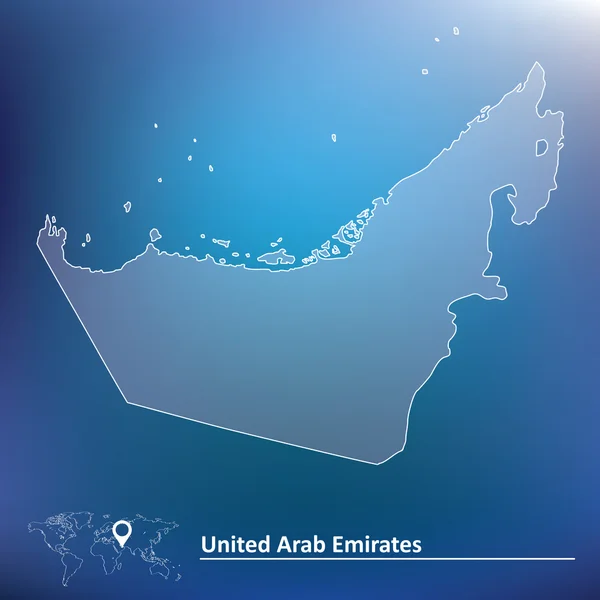 Kaart van Verenigde Arabische Emiraten — Stockvector