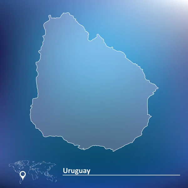 Karte von Uruguay — Stockvektor