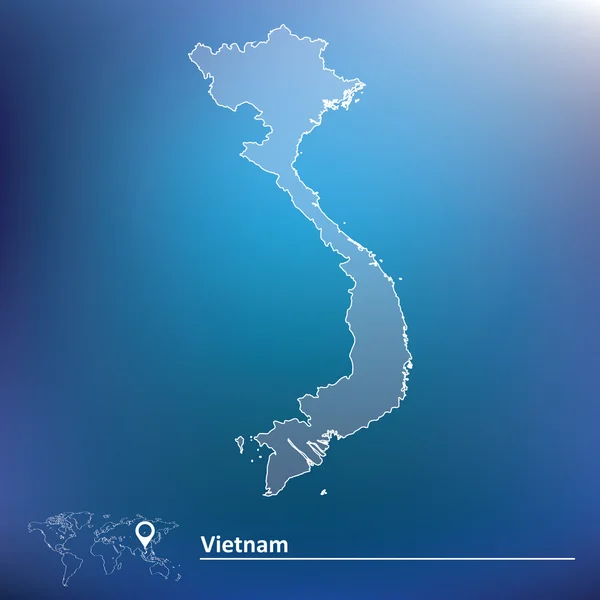 Mapa de Vietnam — Vector de stock