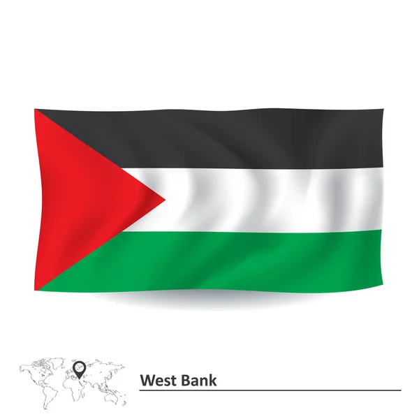 Vlag van Westelijke Jordaanoever — Stockvector