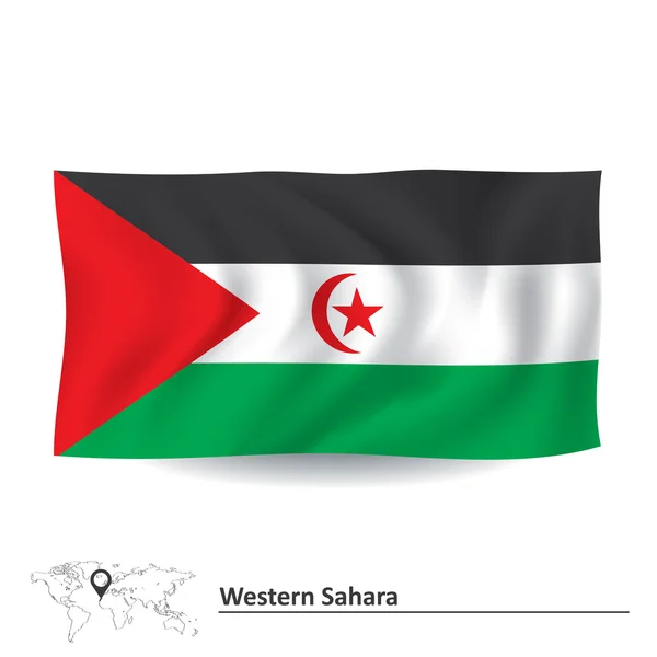 Bandera del Sahara Occidental — Vector de stock