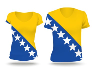 Flag shirt design of Bosnia and Herzegovina