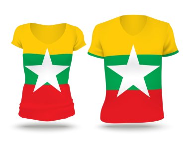 Flag shirt design of Burma