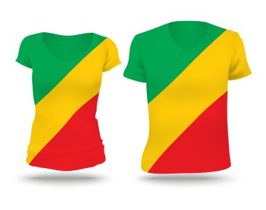 Flag shirt design of Republic of Congo