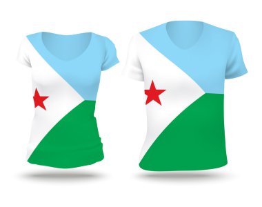 Flag shirt design of Djibouti