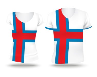Flag shirt design of Faroe Islands