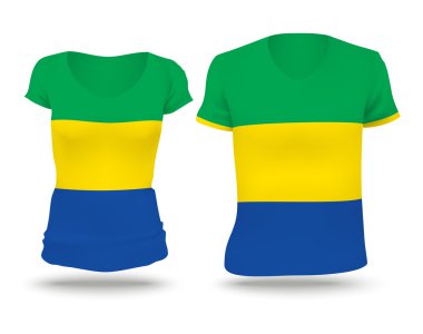 Flag shirt design of Gabon