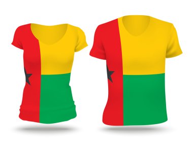 Flag shirt design of Guinea-Bissau