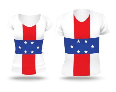 Flag shirt design of Netherlands Antilles