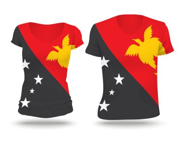 Flag shirt design of Papua New Guinea