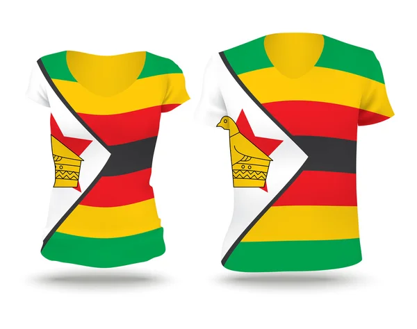 Projeto da camisa da bandeira de Zimbabwe — Vetor de Stock