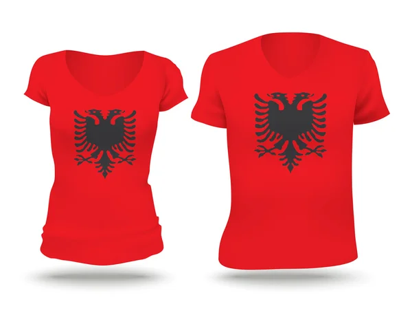 Bandiera disegno camicia di Albania — Vettoriale Stock