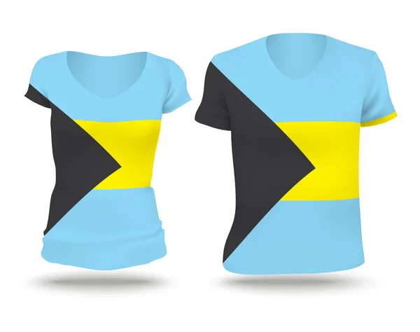 Flag shirt design of Bahamas — Stock Vector