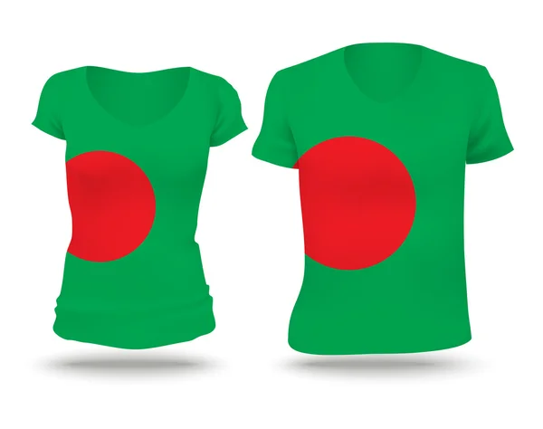 Drapeau design chemise du Bangladesh — Image vectorielle