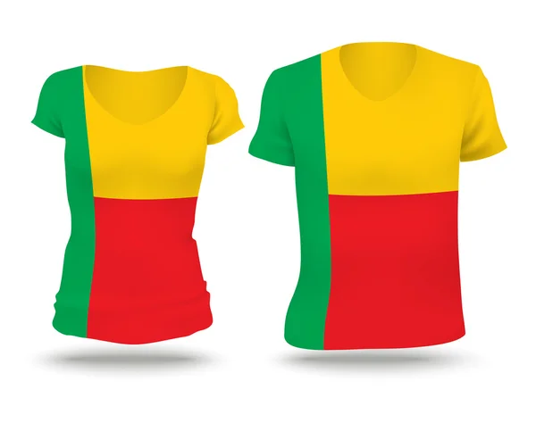 Projeto da camisa da bandeira de Benin — Vetor de Stock