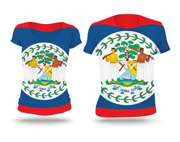 Projeto da camisa da bandeira de Belize — Vetor de Stock