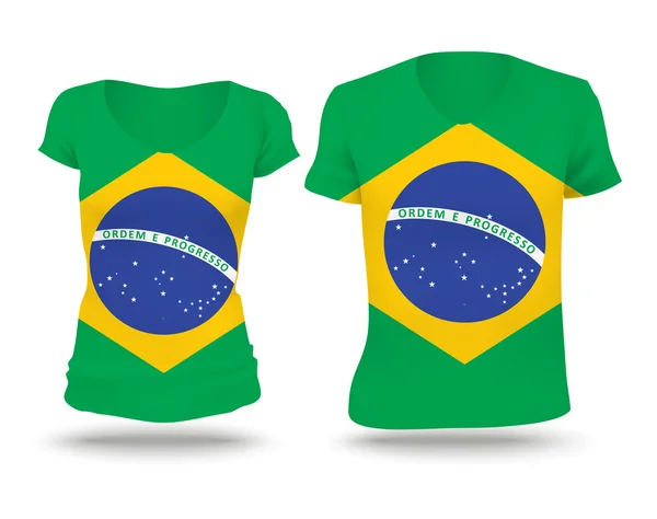 Flag shirt design of Brazil — Διανυσματικό Αρχείο